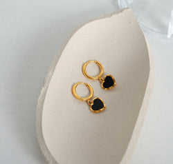 18K Gold-Plated Heart Drop Earrings