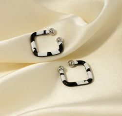 Stainless Steel Oil Drip Cuff Earrings