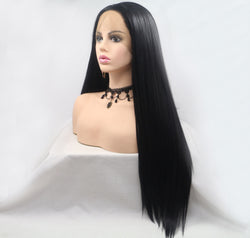 13*3" Lace Front Wigs Synthetic Long Straight 24" 130% Density