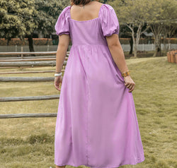 Plus Size Tie Neck Short Sleeve Dress