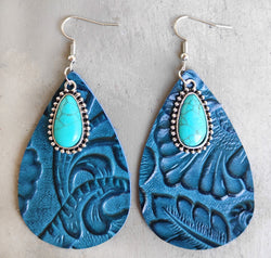 Artificial Turquoise Teardrop Earrings