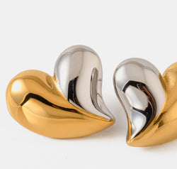 Heart Shape Stainless Steel Stud Earrings