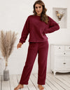 Ivy Lane Teddy Long Sleeve Top and Pants Lounge Set