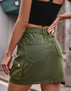 Denim Mini Skirt with Pockets