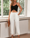 Drawstring Paperbag Waist Cropped Joggers