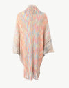 Multicolored Fringe Trim Poncho