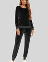 Round Neck Long Sleeve Loungewear Set with Pockets