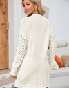 Open Front Dropped Shoulder Cardigan with Pockets