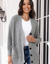 Button Up Long Sleeve Cardigan with Pockets