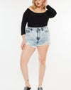 Kancan Full Size Distressed High Waist Denim Shorts