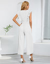 Ruffled Surplice Cap Sleeve Jumpsuit