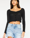 Kancan High Waist Frayed Denim Shorts