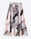 Full Size Floral Tie-Waist Skirt