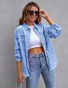 Distressed Drop Shoulder Denim Jacket