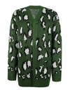 Leopard Open Front Dropped Shoulder Cardigan