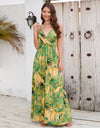Printed Surplice Spaghetti Strap Dress