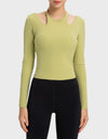 Halter Neck Long Sleeve Sporty Top