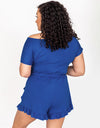Ruffled Boat Neck Short Sleeve Romper