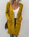 Cable-Knit Button Down Cardigan with Pockets