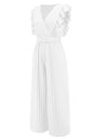 Ruffled Surplice Cap Sleeve Jumpsuit