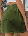 Pocketed Buttoned Mini Denim Skirt