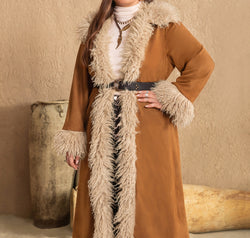 Plus Size Open Front Long Sleeve Coat