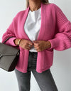 Open Front Dropped Shoulder Cardigan