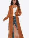 Long Sleeve Open Front Buttoned Cardigan