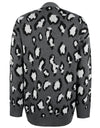 Leopard Open Front Dropped Shoulder Cardigan