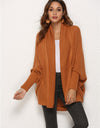 Open Front Batwing Sleeve Cardigan