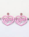 Heart Shape Acrylic Dangle Earrings