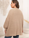 Plus Size Open Front Dropped Shoulder Knit Cardigan