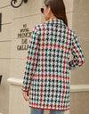 Printed Open Front Lapel Collar Cardigan with Pockets