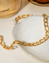 Stainless Steel Chain Pearl Anklet Bracelet