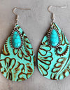 Artificial Turquoise Teardrop Earrings