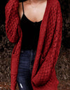 Open Front Dropped Shoulder Cardigan with Pockets