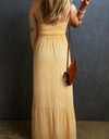 Smocked Printed Square Neck Maxi Cami Dress