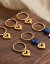 Heart Shape Lapis Lazuli Dangle Earrings