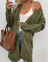 Cable-Knit Button Down Cardigan with Pockets