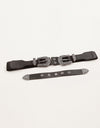 Symmetrical Zinc Alloy Buckle PU Leather Belt