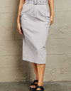 HYFVE Professional Poise Buckled Midi Skirt
