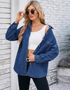 Button Up Collared Neck Denim Jacket