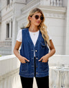 Button Down Denim Vest