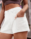 High Waist Denim Shorts with Pockets