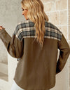 Plaid Collared Denim Jacket