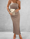 Slit Tube Midi Dress