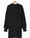 Woven Right Heathered Open Front Longline Cardigan