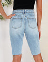 Distressed Pocketed Denim Shorts