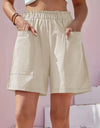 Full Size Pocketed Elastic Waist Shorts