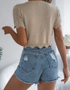 Tied Openwork Short Sleeve Cardigan